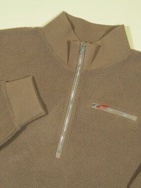 Greyson Eira Sherpa Half Zip Pullover Womens XL Brown Soft Pile Sweatshirt New